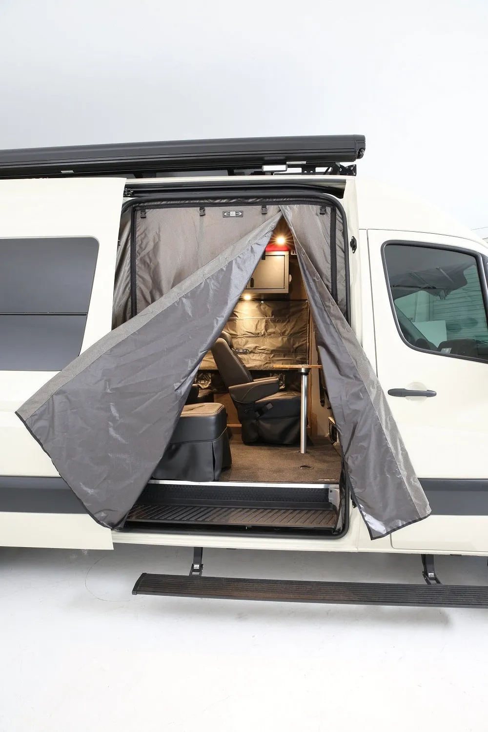 07  Sprinter Van Fabric - Passenger Side Sliding Door Solid Cover w/Frame