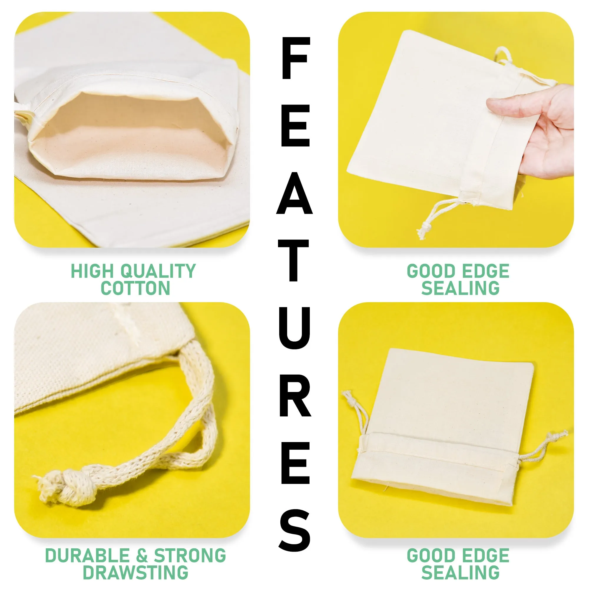12X20 Inch Double Drawstring Bags