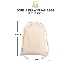 12X20 Inch Double Drawstring Bags