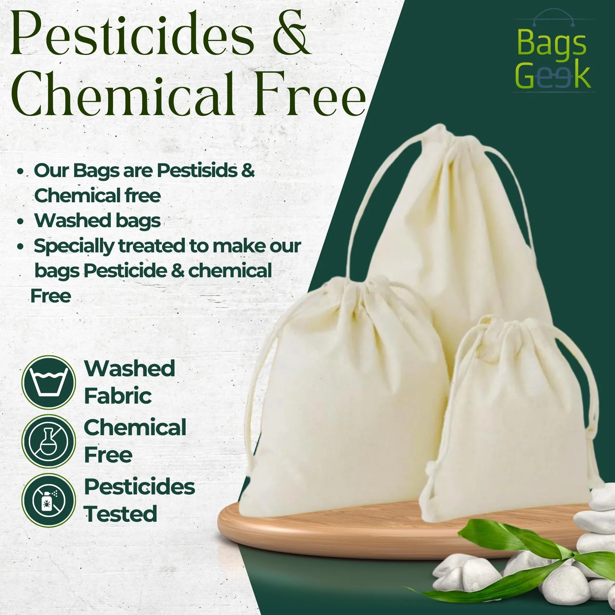 18x20 Inch Double Drawstring Bags.