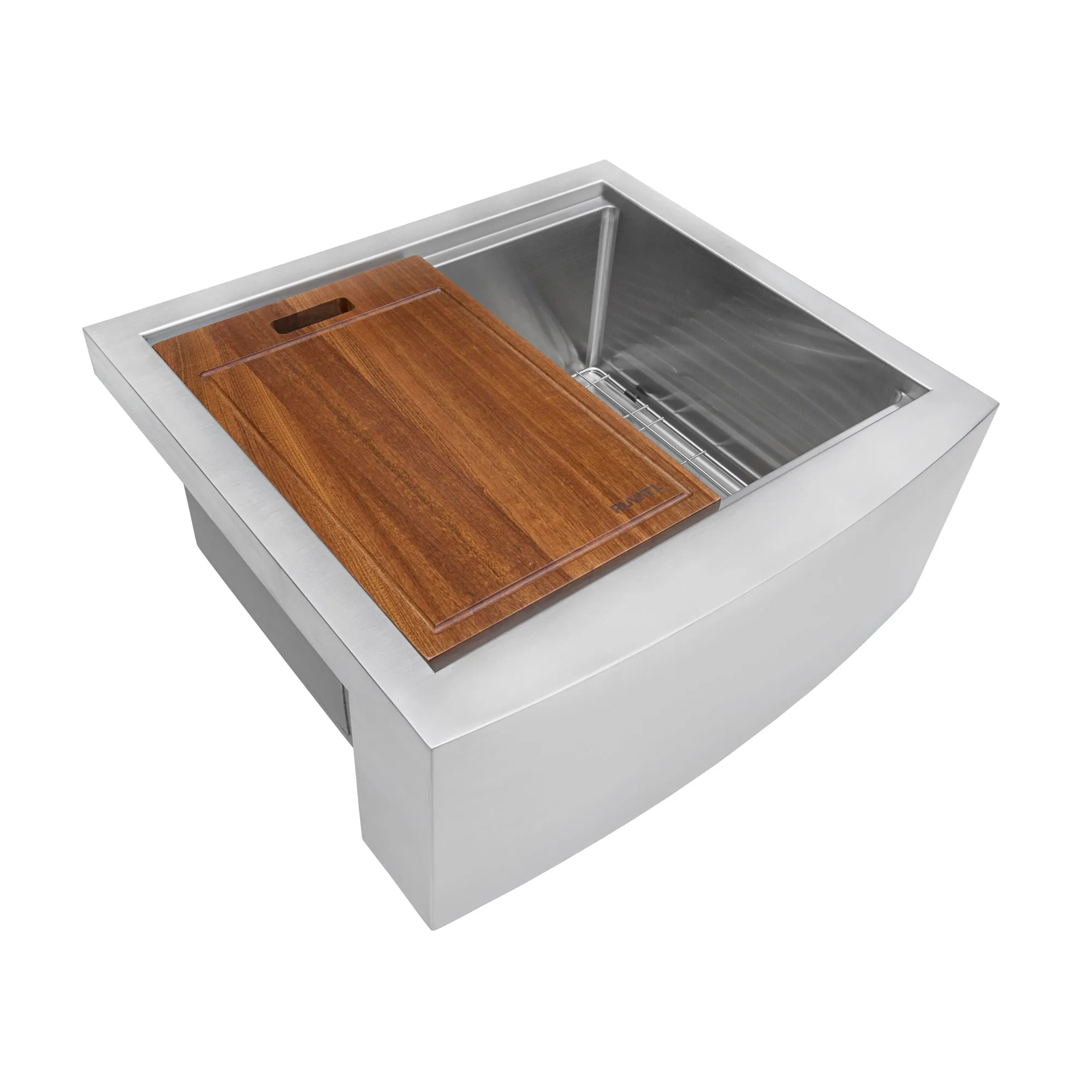 24-inch Apron-front Workstation Farmhouse Kitchen Sink 16 Gauge Stainless Steel Single Bowl