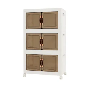 27/34/44/59/78/92.5 Gal Stackable Storage Bins with Lockable Wheels-34 Gal-3-Tier