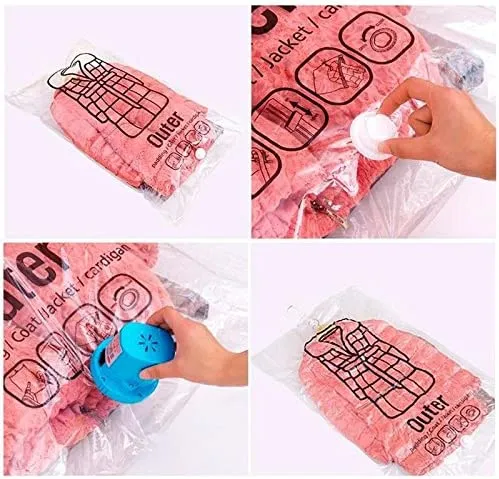 2pack Hanging Vacuum Bag Clothes Storage Cover 67 x 90cm