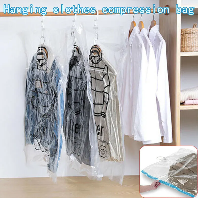2pack Hanging Vacuum Bag Clothes Storage Cover 67 x 90cm