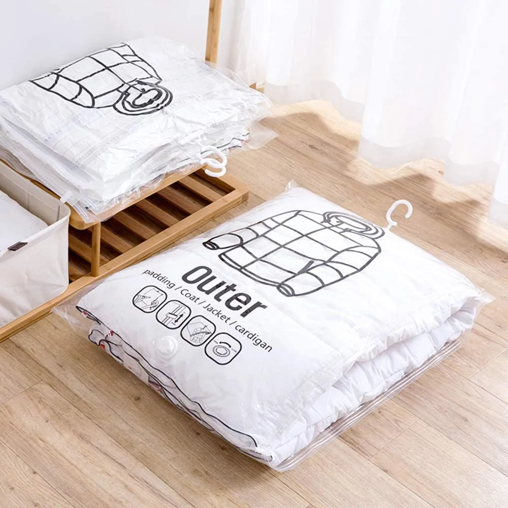 2pack Hanging Vacuum Bag Clothes Storage Cover 67 x 90cm