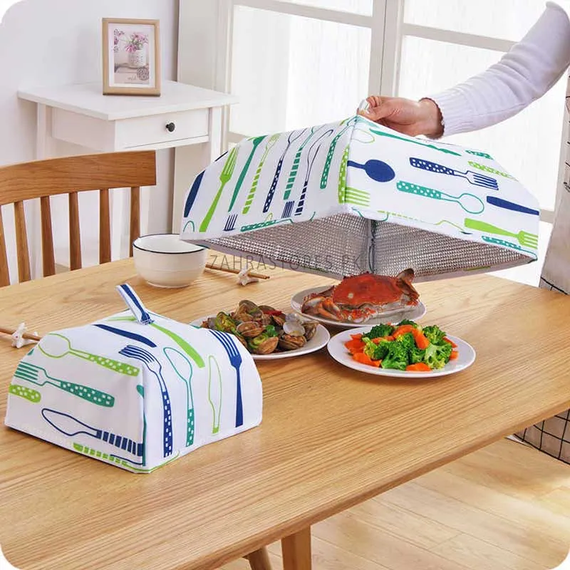 2Pcs Foldable Aluminum Insulated Food Cover