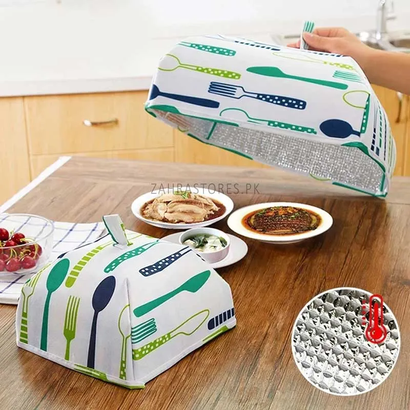2Pcs Foldable Aluminum Insulated Food Cover