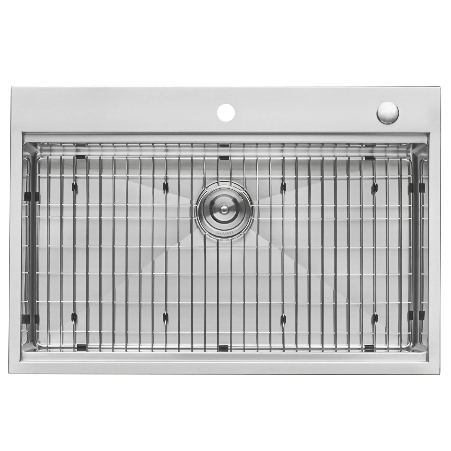 30 x 22 inch Workstation Drop-in Tight Radius Topmount 16 Gauge Ledge Stainless Steel Kitchen Sink Single Bowl