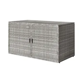 333L Outdoor Grey Wicker Storage Box Cabinet
