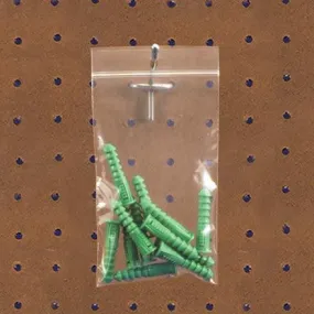 3X4  2 Mil Reclosable Poly Bags w/ Hang Hole