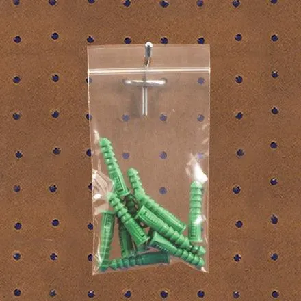 3X4  2 Mil Reclosable Poly Bags w/ Hang Hole