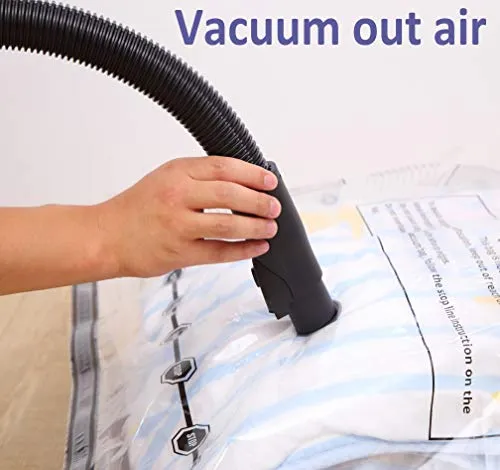 8 Jumbo Clothing Storage Bags Vacuum (40"x30") Space Sealer Bags Saver for Comforters Clothes Blankets Travel & Home 80% More Space Saver Hand Pump Included