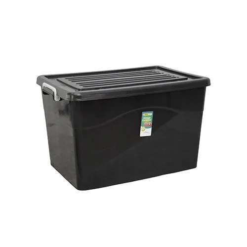 85L Storage Utility Box with Clip Lock Lid & Wheels Nu Ware