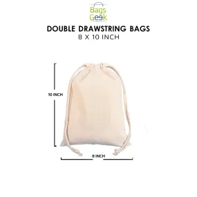 8x10 Inch Double Drawstring Bags