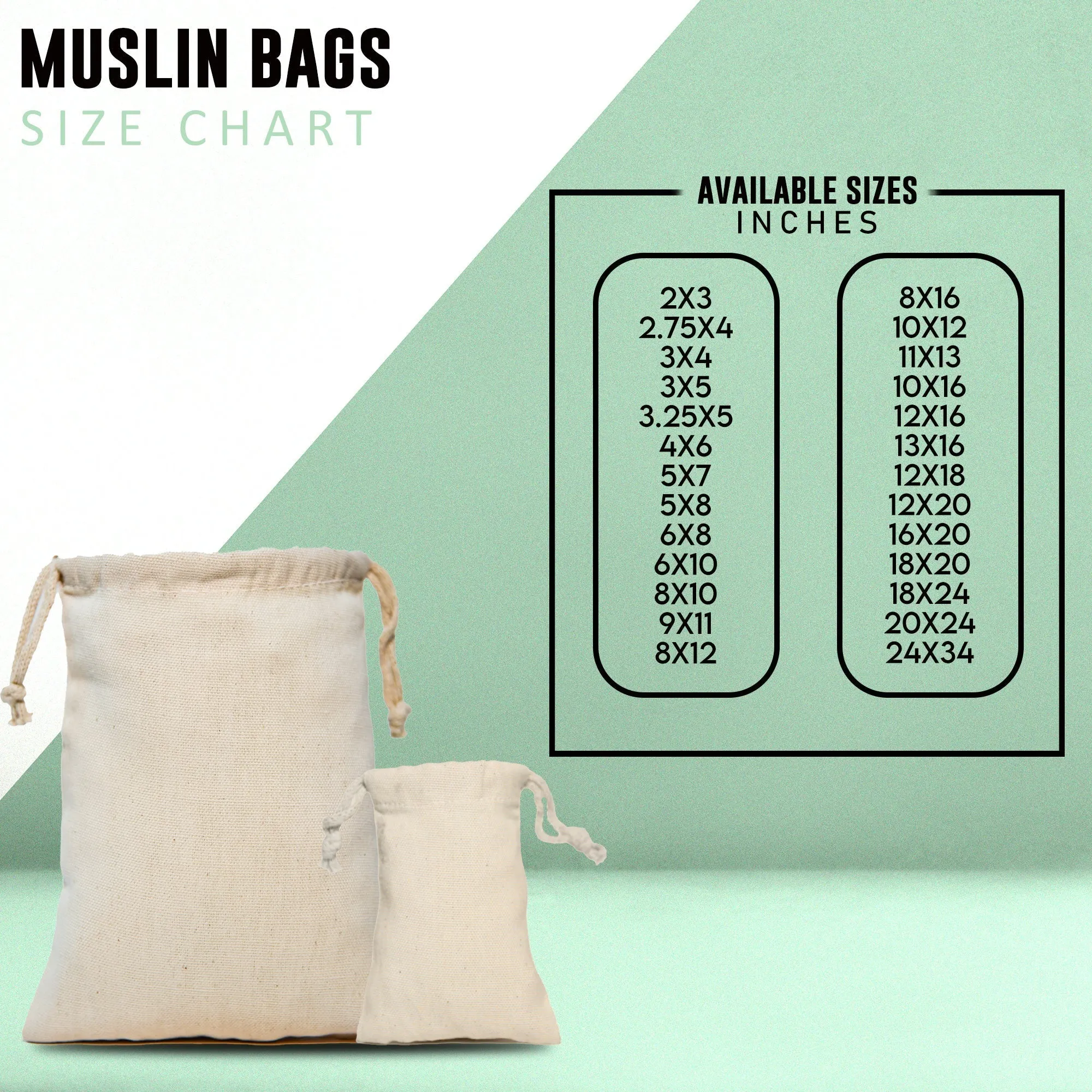 8x10 Inch Double Drawstring Bags