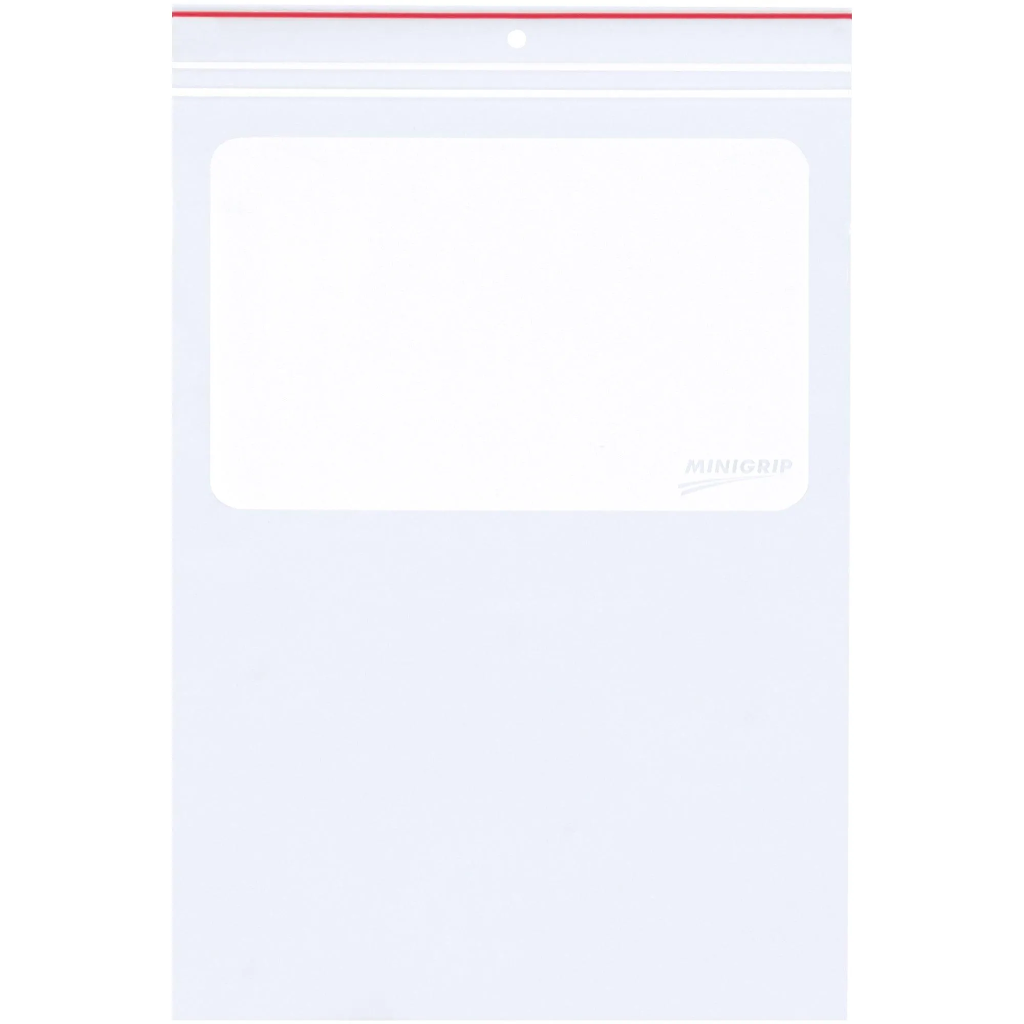 9 x 12" - 4 Mil Minigrip® White Block Reclosable Poly Bags w/ Hang Holes