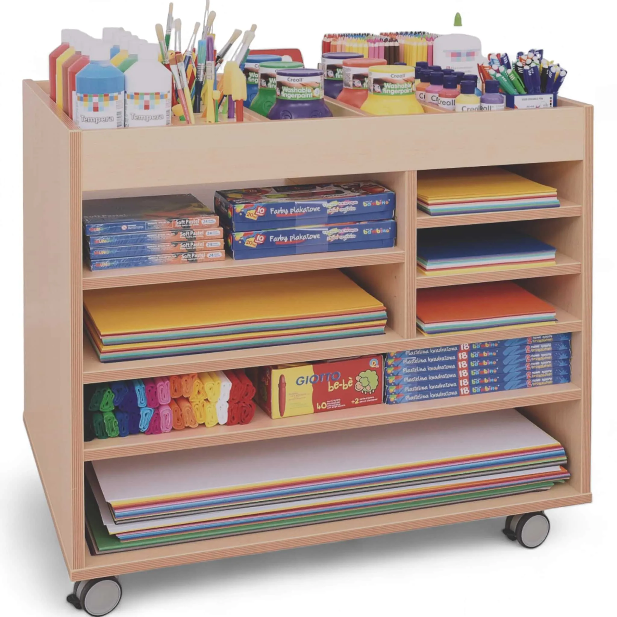Art cabinet with wheels