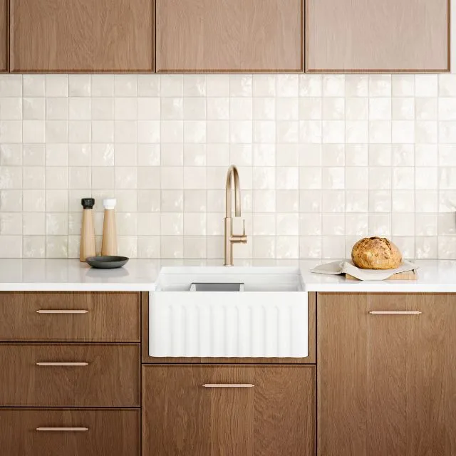 Bao Ceramic Farmhouse Sink & Accessories Pack 615mm - Gloss White