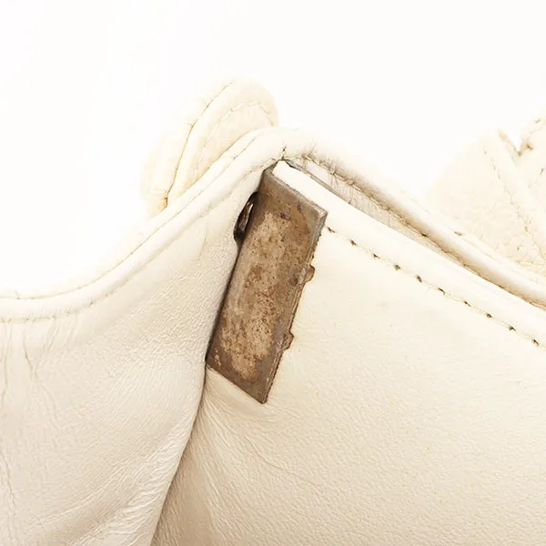 Chanel Around 1997 Made Caviar Skin Turn-Lock Shoulder Bag Ivory