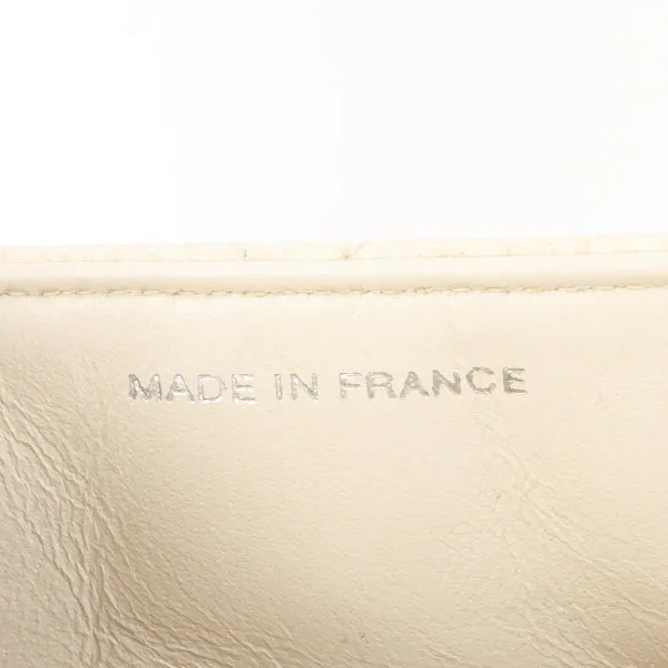 Chanel Around 1997 Made Caviar Skin Turn-Lock Shoulder Bag Ivory