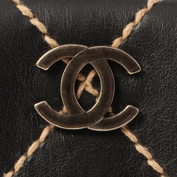 Chanel Around 2000 Made Wild Stitch Cc Mark Plate Top Handle Bag Black