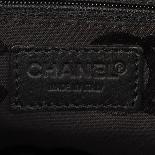 Chanel Around 2000 Made Wild Stitch Cc Mark Plate Top Handle Bag Black