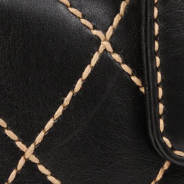 Chanel Around 2000 Made Wild Stitch Cc Mark Plate Top Handle Bag Black