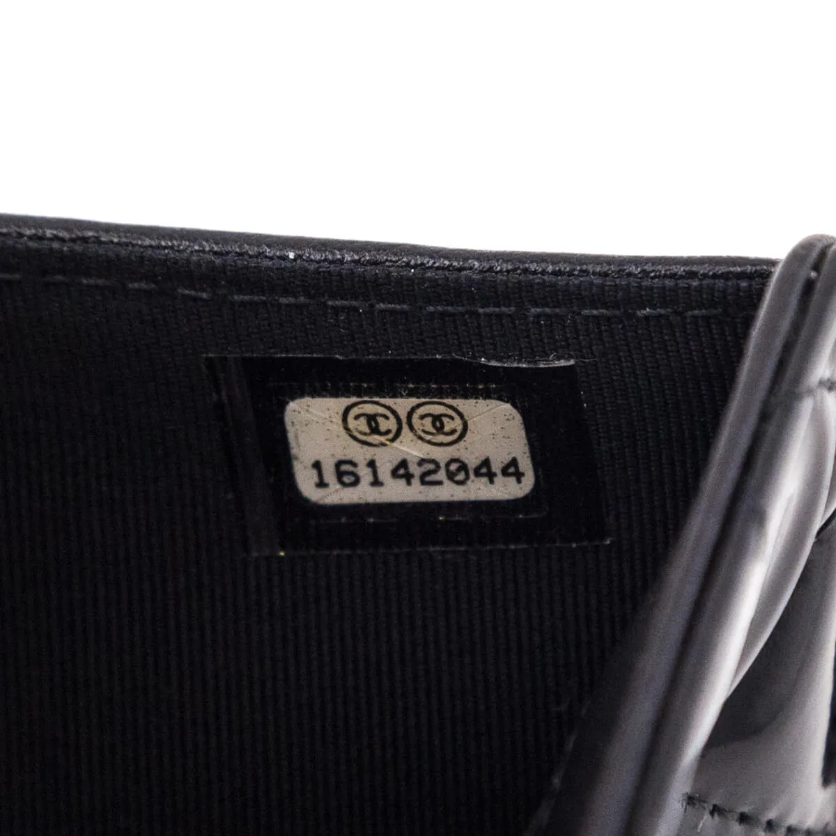 Chanel Black Quilted Patent CC French Wallet