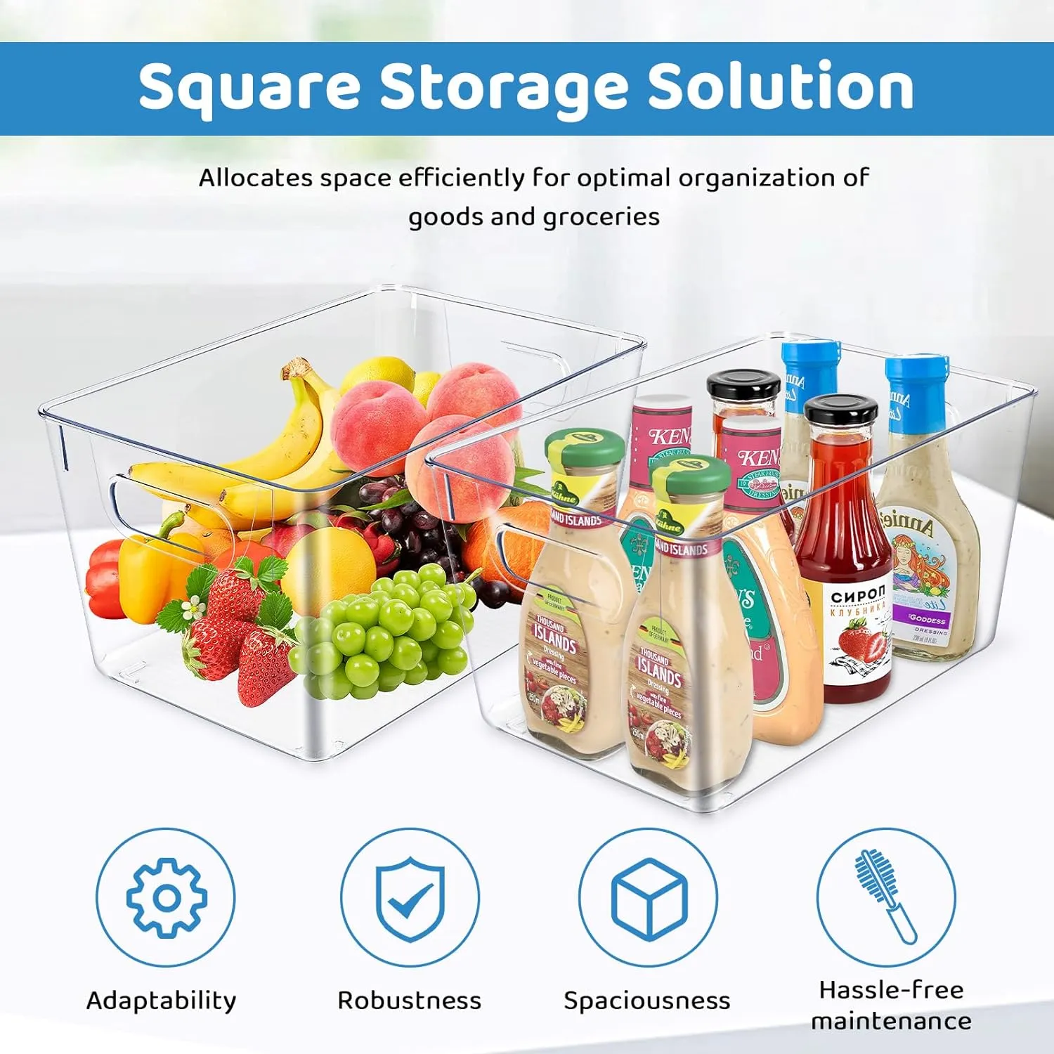 Clear Stackable Storage Bins with Handles, 4 Pack - GOMINIMO
