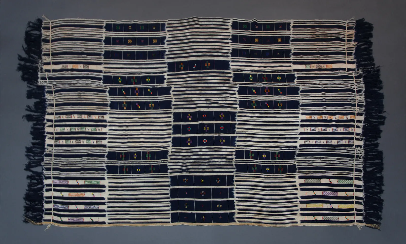 Cotton Wrap-Ikat Cloth, Handwoven  Baule Tribe, Ivory Coast, Wall Decor Tapestry