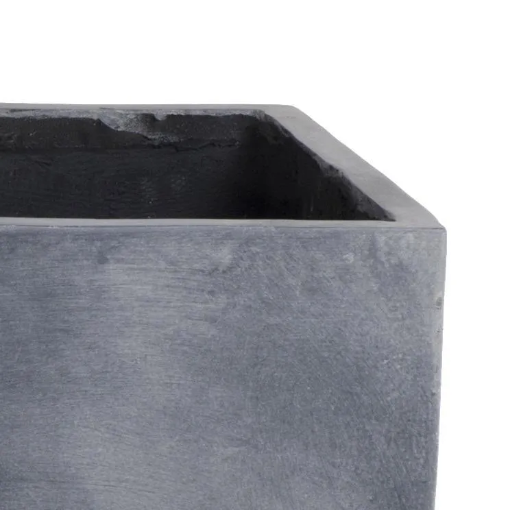 Fiberglass Column Planter with Lead Finish - 12"W