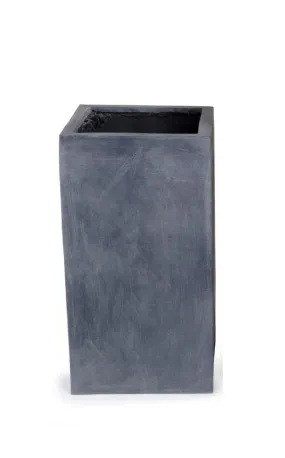 Fiberglass Column Planter with Lead Finish - 12"W