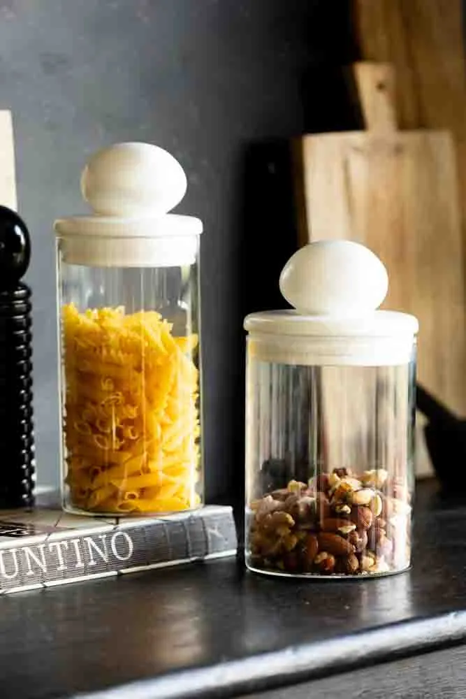 Glass Storage Jar With White Ceramic Lid - Small