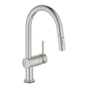 Grohe Minta Touch Electronic C-Spout Single Lever Sink Mixer in Stainless Steel Finish