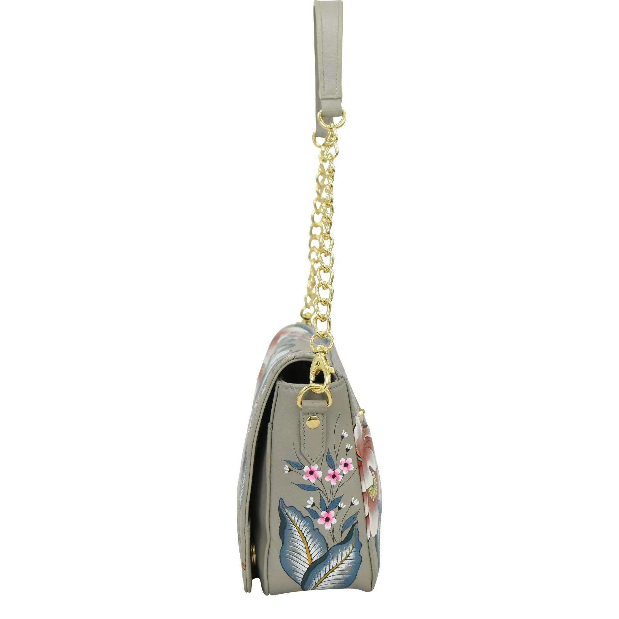 Hand Painted Magnetic Snap Flap Chain Bag