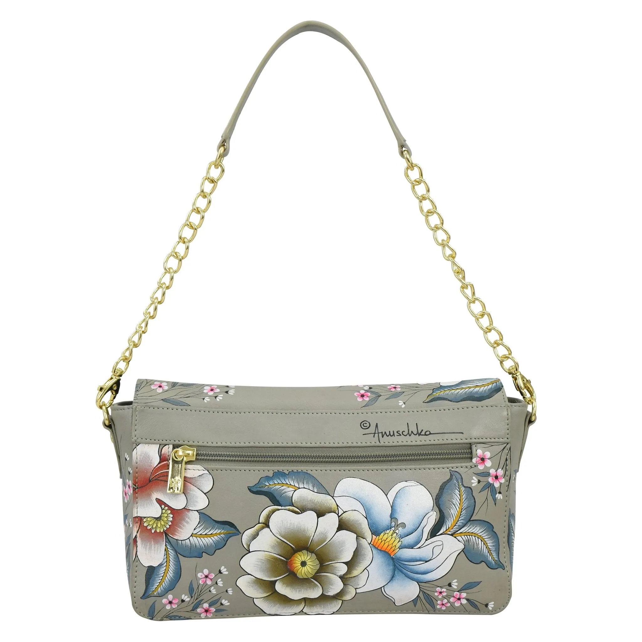 Hand Painted Magnetic Snap Flap Chain Bag