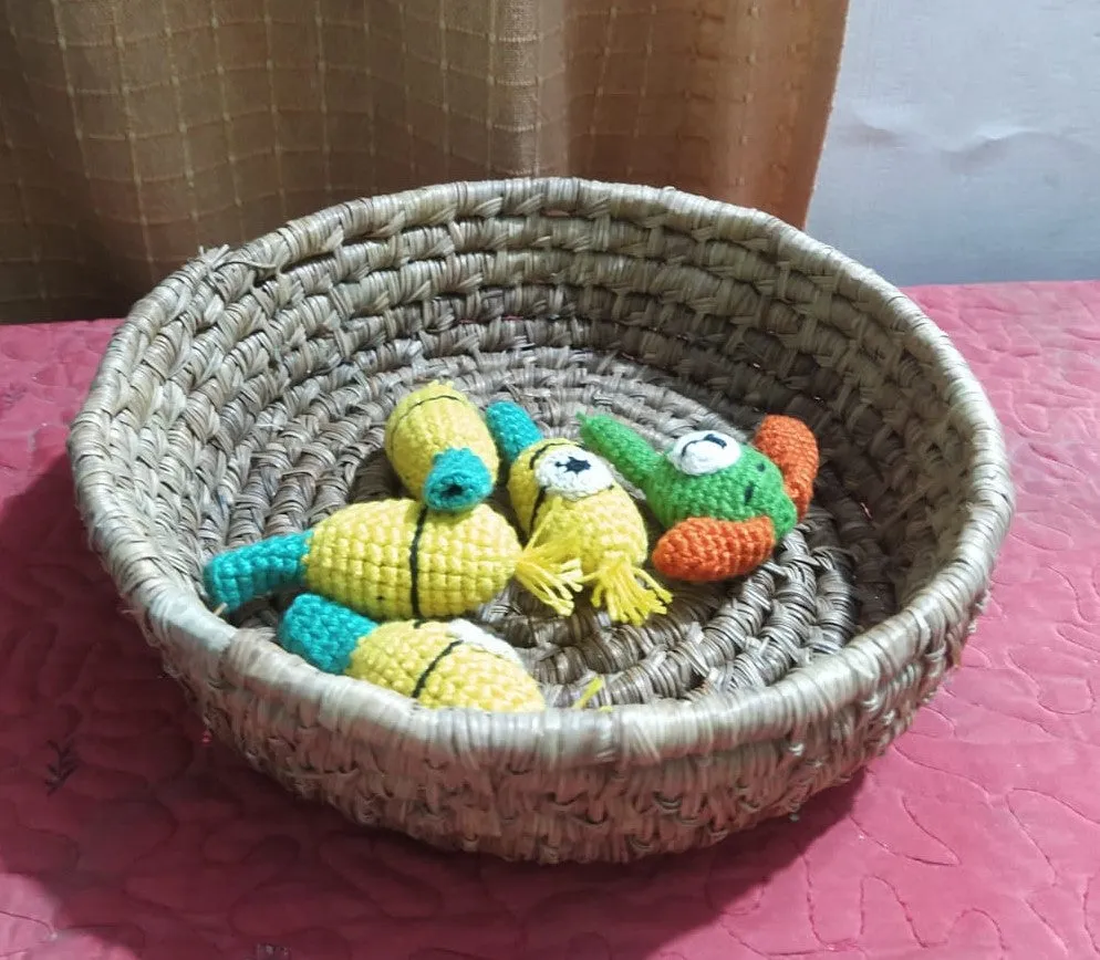 Handwoven Bread Basket -Pine leaf without lid