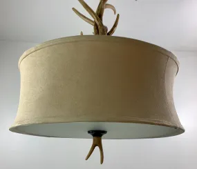 Hanging Light Chandelier, Antlers, Barrel Light