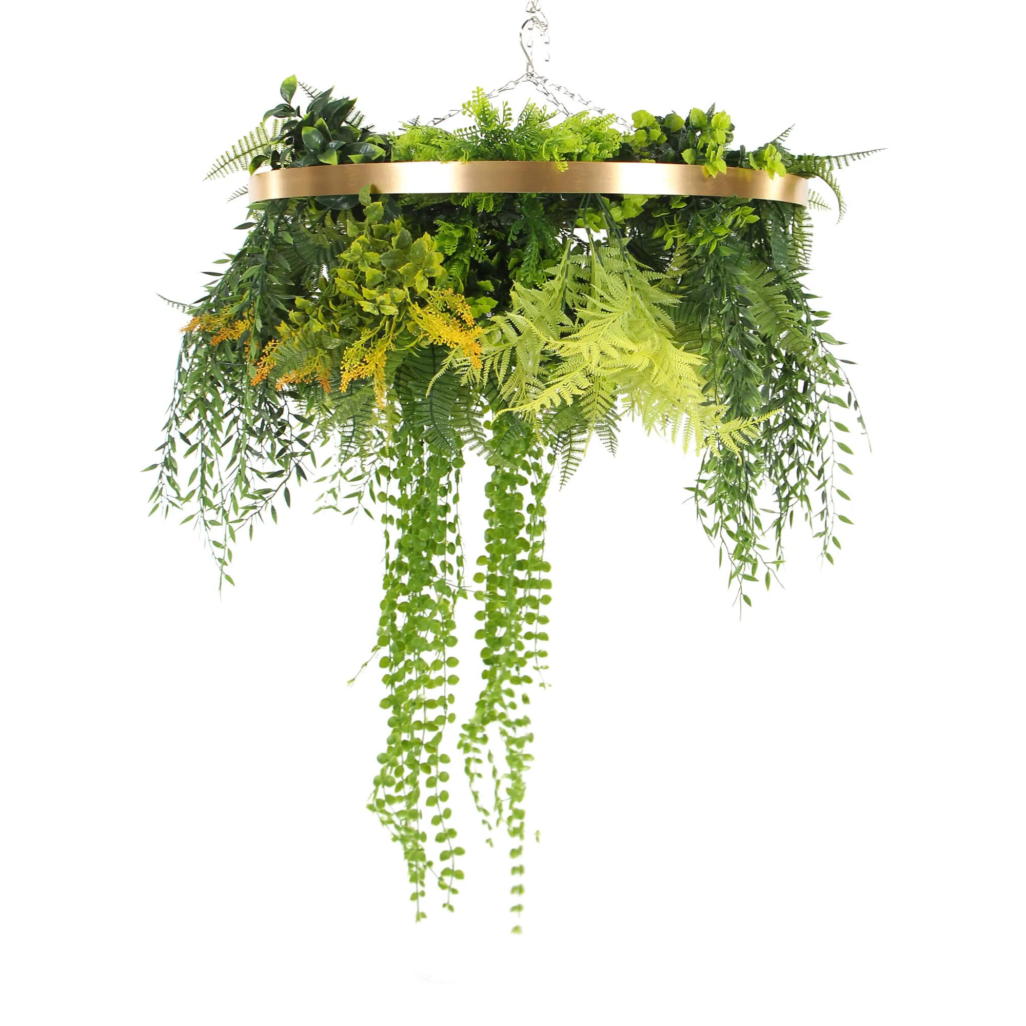 Imitation Gold Artificial Hanging Green Wall Disc 40cm (Limited Range)