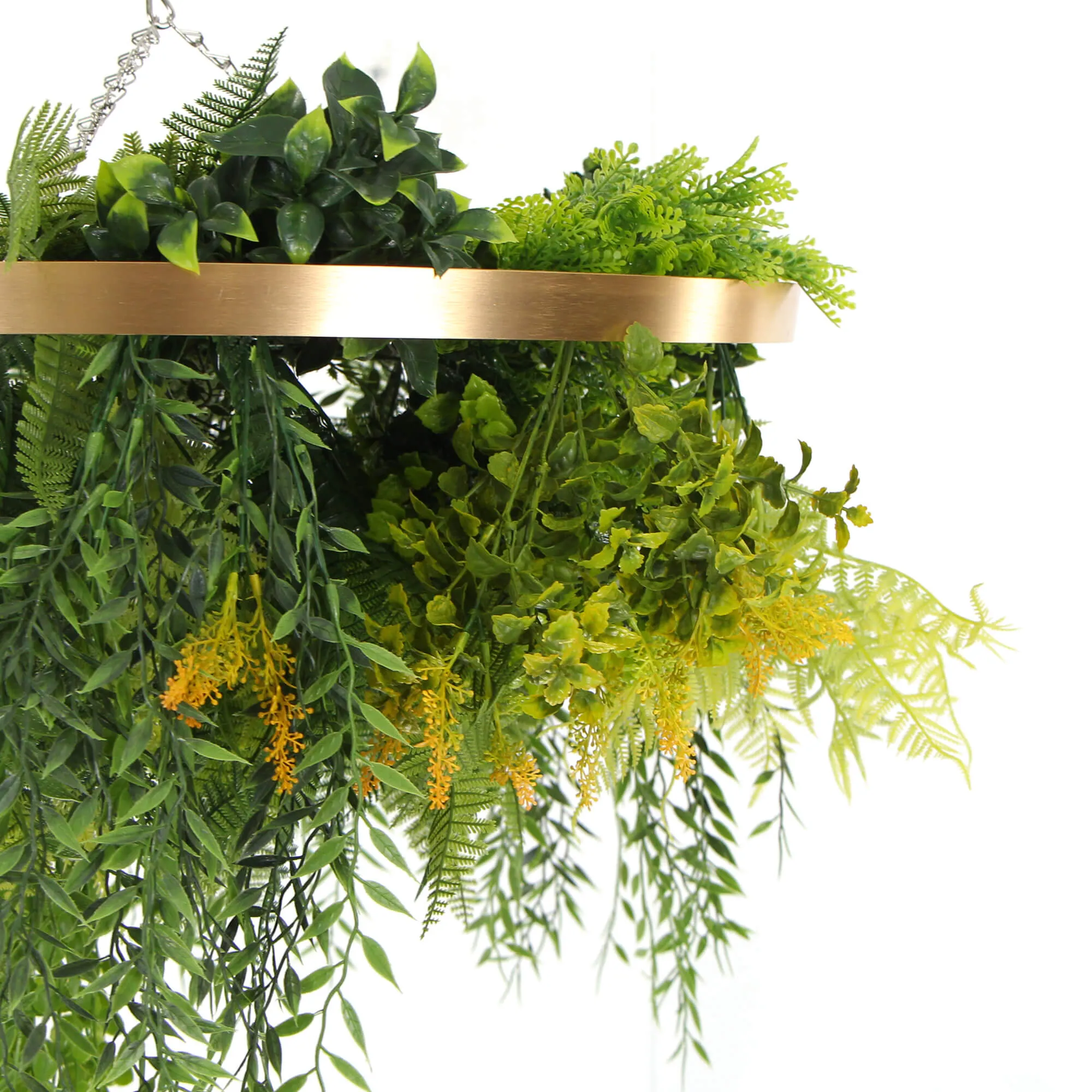 Imitation Gold Artificial Hanging Green Wall Disc 40cm (Limited Range)