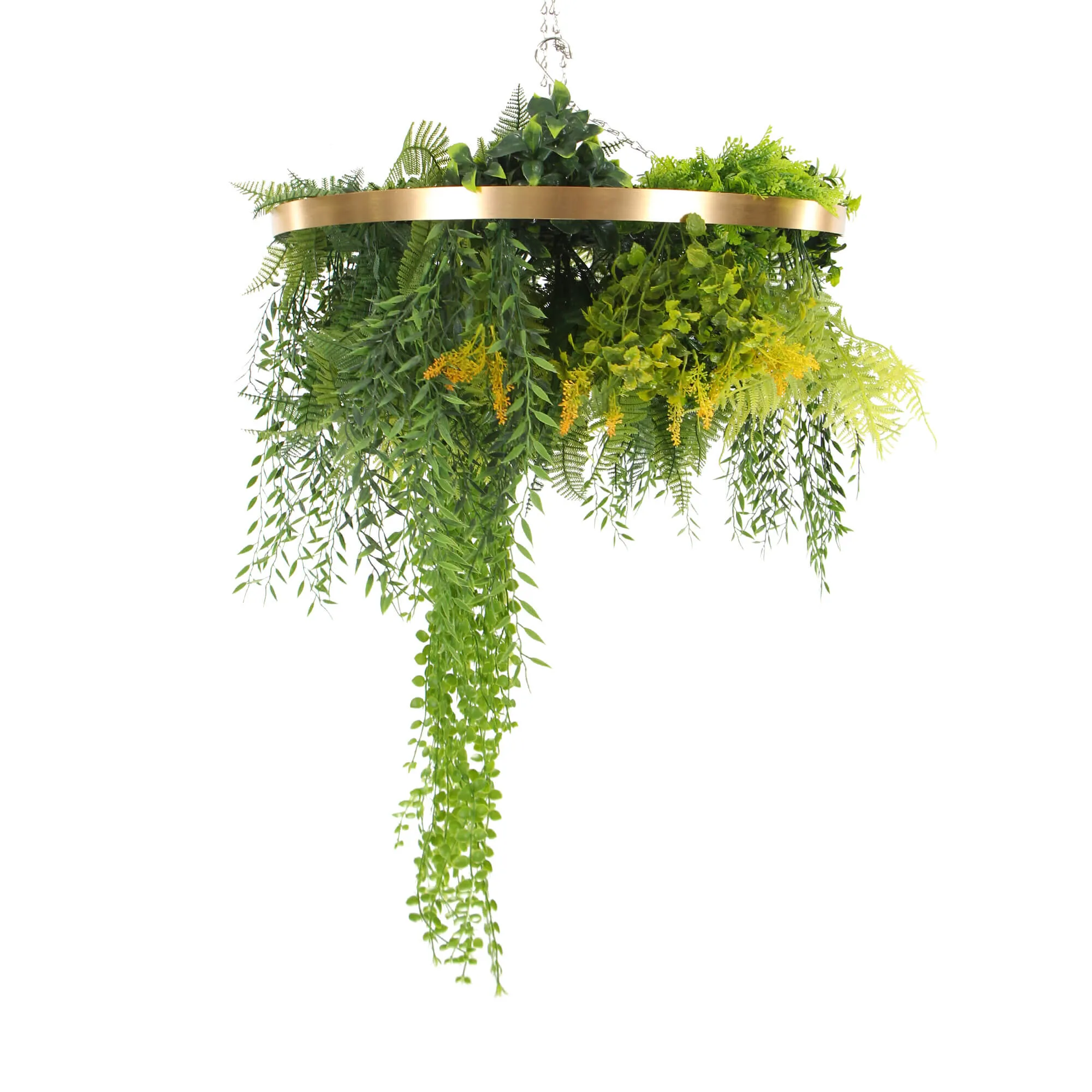 Imitation Gold Artificial Hanging Green Wall Disc 40cm (Limited Range)