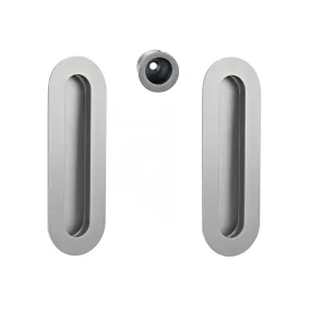 IN.16.231 SET Oval concealed flush pulls x 2 (180x60mm) plus end pull