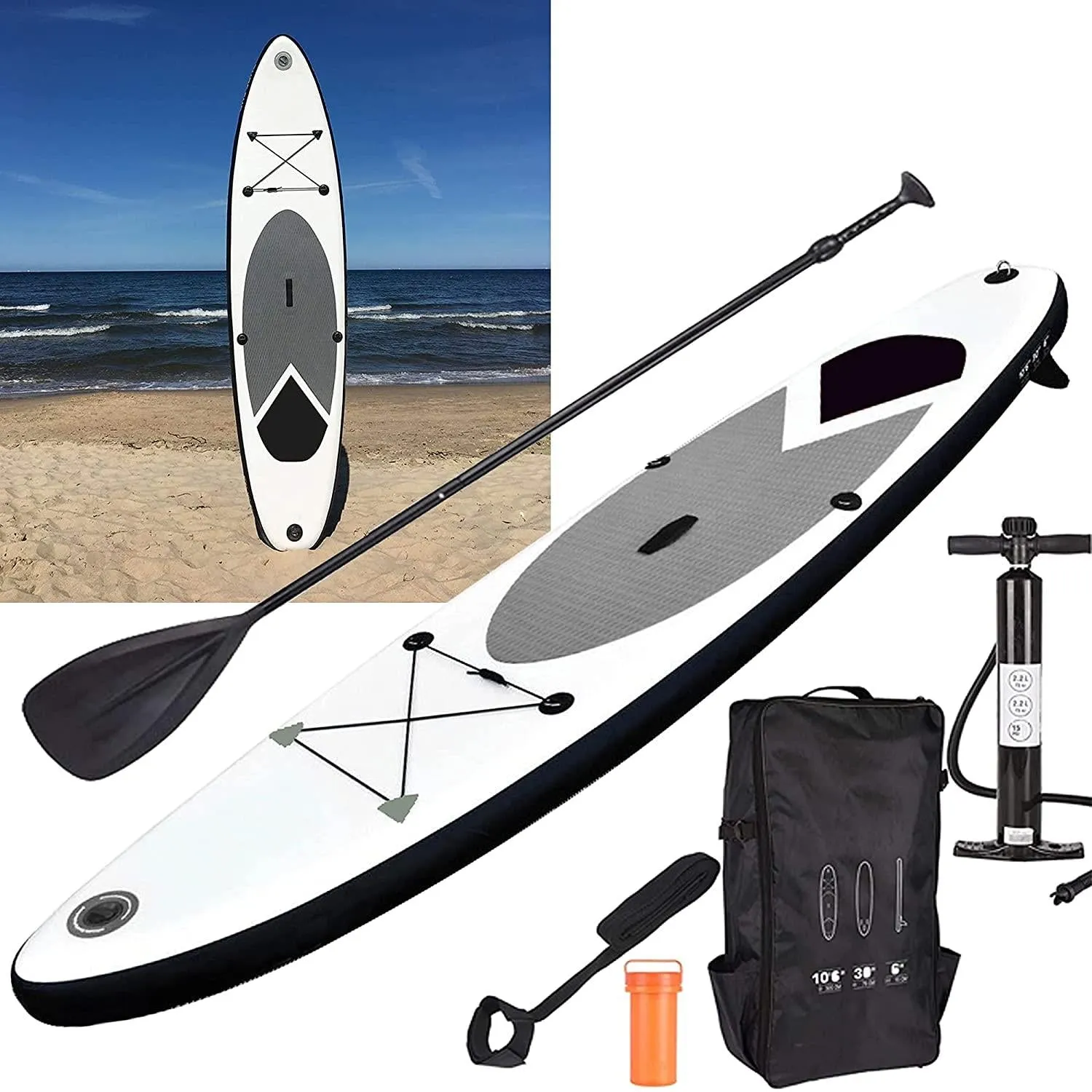 Inflatable SUP Stand Up Paddle Board Grey 320cm