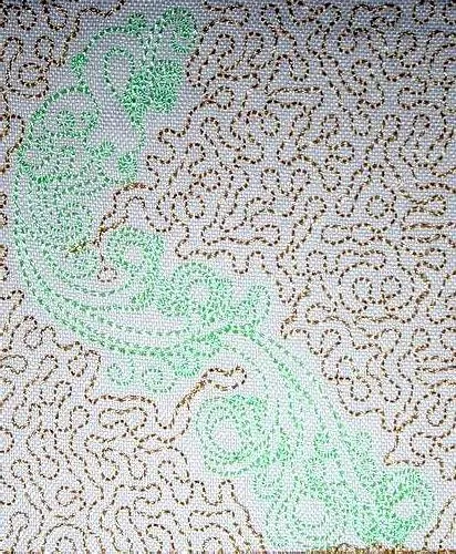 Jacobean Peacock Trapunto