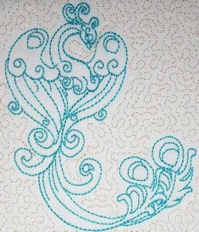 Jacobean Peacock Trapunto