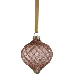 Joulu Harlequin Light Plum Holiday Glass Ornaments, Set of 6