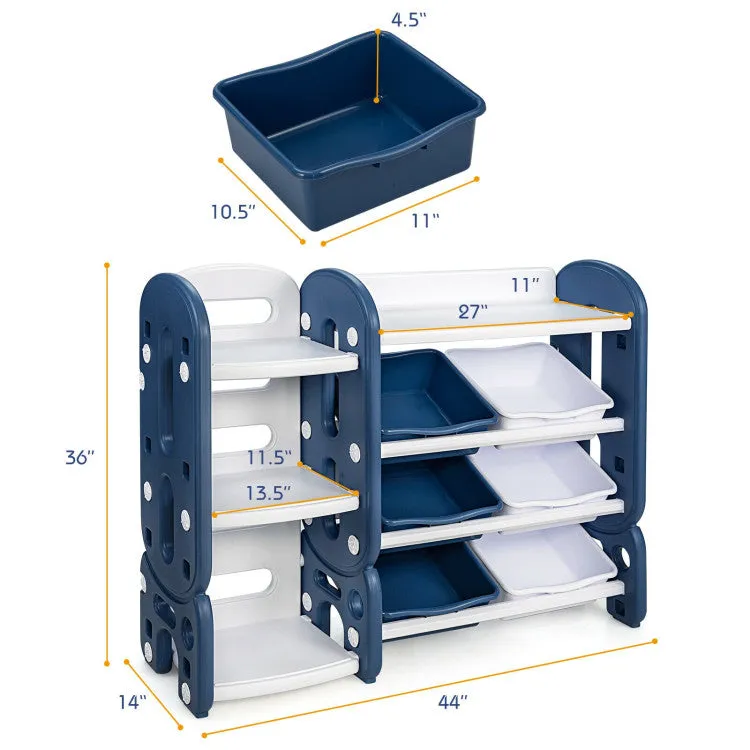 Kids Toy Storage Organizer with Bins and Multi-Layer Shelves