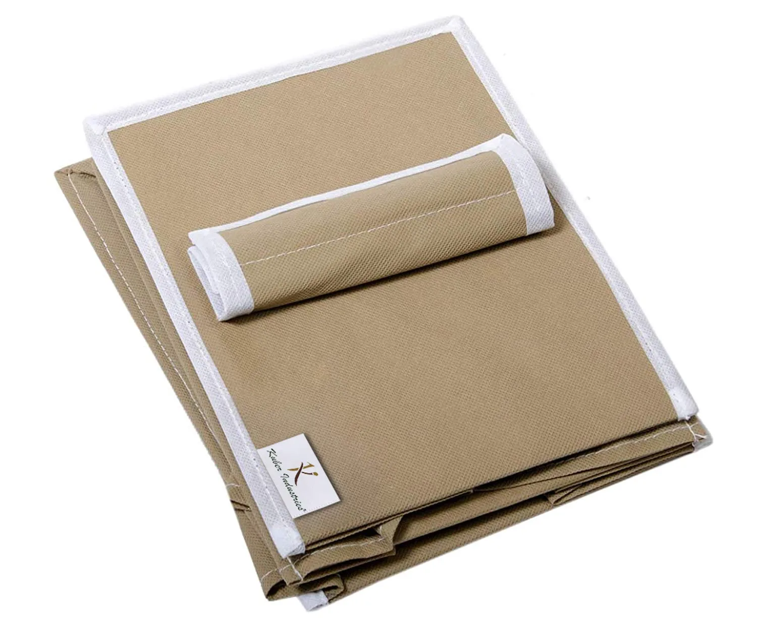 Kuber Industries Fabric Non Woven Hanging 4 Shelves Foldable Wardrobe/Closet Cloth Organizer (Grey & Brown)-Pack Of 2-Kubmart15332