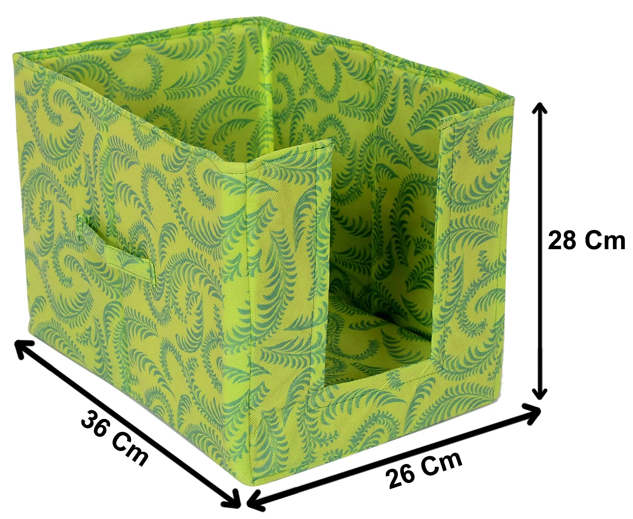 Kuber Industries Metalic Leaf Print Foldable Rectangle Cloth Saree Stacker Cloth Wardrobe Organizer- Pack of 6 (Green)