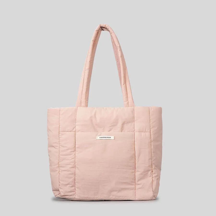Large Capacity Nylon Puffer Sling Tote Bag-Showtown